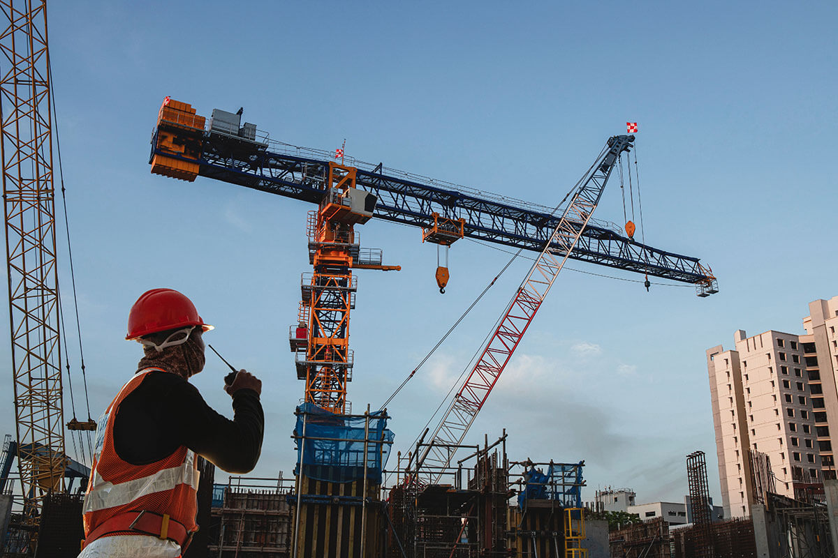 Construction Worker With Radio